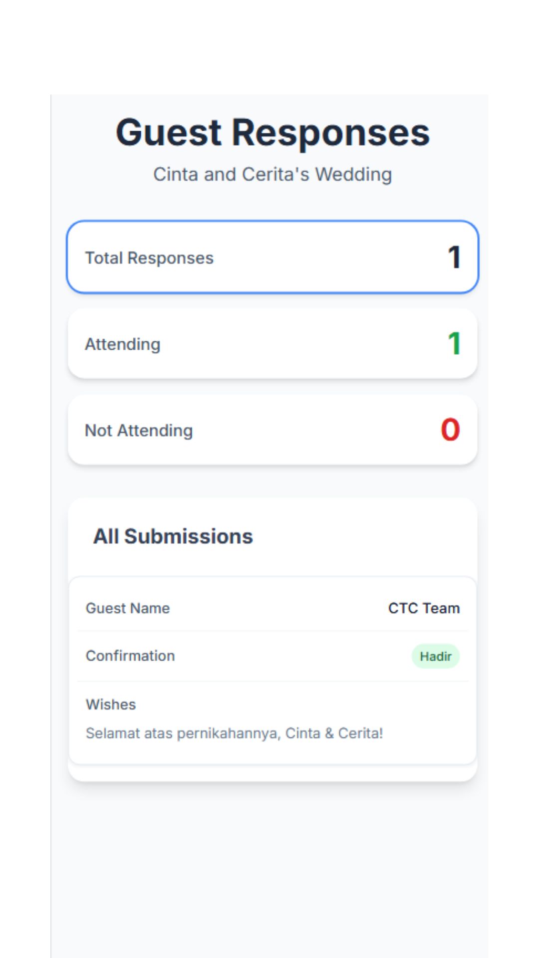 Guestbook Responses Preview